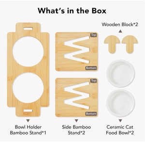 Plato Elevado para Gatos y Perros Pequeños, de Bambú, Antideslizante, Apto para Lavavajillas, 15 cm, Marca Craft - Product Image 6