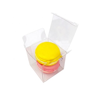 Caja Plegable Cuadrada de Plástico PET Transparente de Grado Alimenticio con Impresión Personalizada para Empacar Postres, Macarons y Galletas - Product Image 4