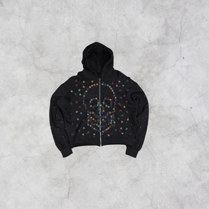 Sudadera con capucha para hombre de alta calidad Diseño de lavado ácido con diamantes incrustados Sudadera con capucha estampada antiarrugas - Product Image 2