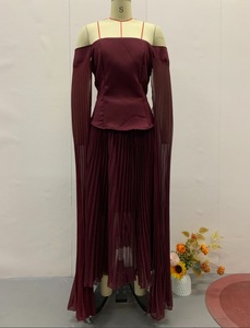 Vêtements d'été pour femmes, robe élégante à col cassé et surpiqûre en maille - Product Image 6
