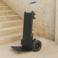 Chariot d'escalade électrique portable pliable en métal à trois roues triangulaires OEM, capacité de charge de 400 kg pour le transport de marchandises et de courses