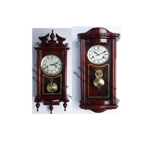 Pendulum Wooden wall clock The contrasting brass-finished accents set it apart, transforming it into a true work of art