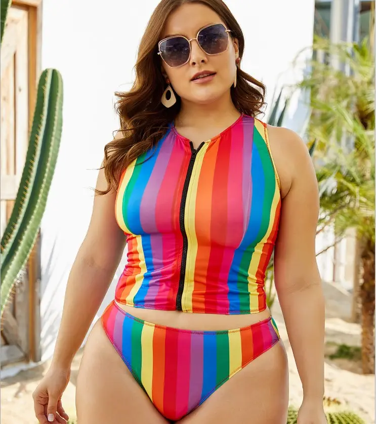 Top des costumes de bain deux pièces, 2XL 3XL 4XL 5XL, à la mode, tenue pour la plage grande taille