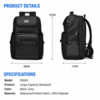 Tas Ransel Laptop Bisnis Oxford Anti Air Unisex Port USB Pengisian Daya Bernapas Anti Maling 15.6 Inch Tas Komputer Kerja Perjalanan