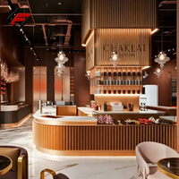 Conception créative de boutique de bubble tea et aménagement intérieur de café avec comptoir à thé au lait pour projets de design de café moderne