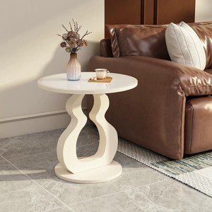Mesa de centro móvil de estilo italiano de lujo ligero con losa de cuarzo, mesita de noche minimalista moderna, gabinete lateral creativo de alta gama - Product Image 3