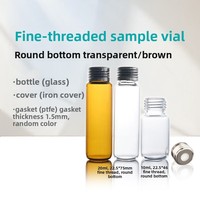 Flacons en verre pour headspace de 10 ml/20 ml, conception à sertir, pour chromatographie en phase gazeuse, avec bouchon à vis fileté de précision, septa en PTFE inclus, 100 pièces