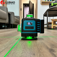 Niveau laser compact et portable LUBIAO Factory 4D 16 lignes vert 360° auto-nivelant, résistant aux chocs et étanche, pour le marquage et la décoration