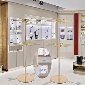 モダンなエコフレンドリーなステンレス製ネクタイディスプレイラック回転スタンド - Product Image 4