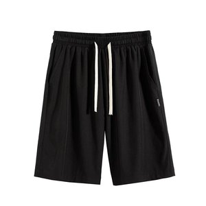 Shorts de sport et de plage décontractés pour hommes, en soie glacée fine, respirants, à taille basse avec cordon de serrage, longueur genou, tendance, vente en gros - Product Image 5