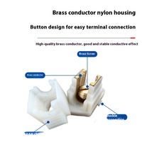 Bornier en laiton série T1 modèle LT, type fer à cheval, à vis, avec surface en Nylon 66 pour connexion de fils