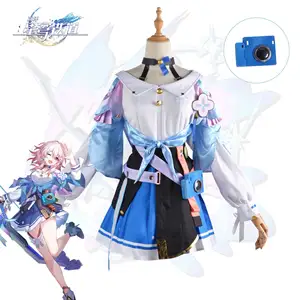 drop ship Game Game Honkai Star Rail March 7th Cosplay Costume Wig Full Set Halloween Outfit coldker