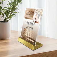 Support d'affichage de bureau en acier inoxydable personnalisé, support de menu en acrylique, support de panneau d'affichage, support de signalisation