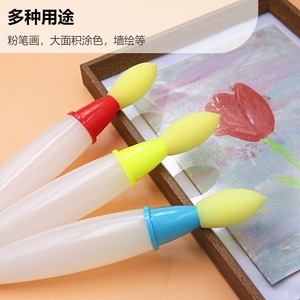 Ensemble de 3 pinceaux éponge pour tout-petits, grands pinceaux ronds en mousse pour le <span class=keywords><strong>dessin</strong></span> artistique précoce des enfants - Product Image 2