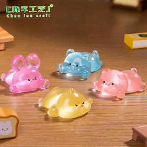 Chenjun paysage mignon lueur dans le noir fête porcelet lapin poulet petit Animal bricolage accessoires décoratifs Mini table - Product Image 1