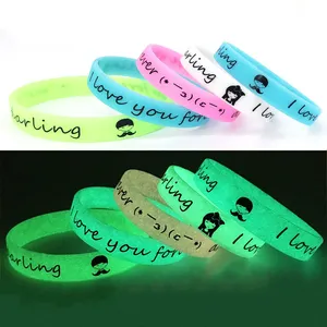 Bracelet personnalisé phosphorescent avec logo Bracelet lumineux en silicone Bracelet lumineux personnalisé Bracelet lumineux