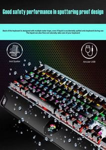 คีย์บอร์ดเกมมิ่งแบบมีสาย RGB 104 ปุ่ม ขายส่ง USB 2.0 ไฟแบ็คไลท์ LED คีย์บอร์ดระดับมืออาชีพ รูปแบบภาษาอังกฤษ โครงสร้างโลหะ - Product Image 6