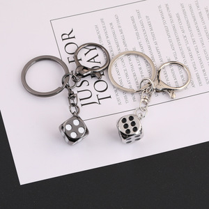 Dice Metal Keychain Zinc Alloy Plated <b>Car</b> <b>Key</b> Accessory DIY Jewelry Pendant - Product Image 1