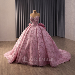 Rsm261016 Elegante Vestido de Noche de Lujo sin Mangas con Escote Corazón, Espalda con Cordones, Lazo y Detalles de Cristal Jancember - Product Image 2