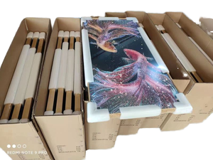 ภาพตกแต่งผนังสีทองของจีนสมัยใหม่กระจกเทมเปอร์กระดาษฐานรองกระดาษงานศิลปะนำโชคธรรมชาติห้องนอน - Product Image 2