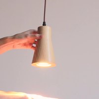 Spot encastré en bois cylindrique, luminaire suspendu en bois pour plafond, luminaire suspendu pour cuisine