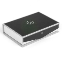 Coffret cadeau personnalisé noir 2mm fermeture magnétique rigide stratification brillante matériaux recyclés pour vernis à ongles huile sérum de soin de la peau