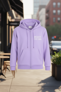 Sudadera con capucha para mujer con cremallera, forro polar, 100% algodón, transpirable, para otoño, corte regular, estampado de letras en la parte delantera - Product Image 2