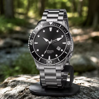 Montre de plongée automatique mécanique de luxe pour homme, bracelet en acier inoxydable, aiguilles lumineuses, date, montre sport