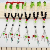 Bracelet chapelet drapeau palestinien, carte du pays, perles de prière en cristal, bijoux islamiques Tasbih, pendentif de voiture