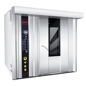 Most cost effective 16 tray rotary gas/lpg/electric/combi bakery oven for baking and drying