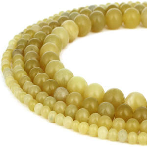 Jade de limón natural Piedra de limón natural Cuentas sueltas Fabricantes de cuentas redondas Suministro directo transfronterizo - Product Image 1