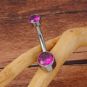 ASTM F136 titanyum göbek temizle zirkon çerçeve Piercing göbek halkası göbek takısı - Product Image 4