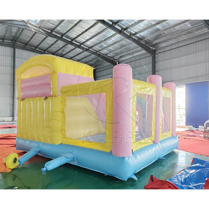 Nouvelle conception de château gonflable commercial, château gonflable rose pour enfants, combo de saut et toboggan, matériau PVC, 5x4,5 m, >500 kg - Product Image 3