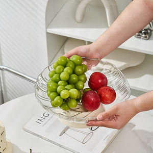 Corbeille à fruits de luxe avec base amovible, plat de service transparent premium drainable pour la décoration intérieure, cadeau de mariage, <span class=keywords><strong>assiette</strong></span> à fruits - Product Image 3