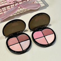 Palette de fard à joues crème 4 couleurs en gros sous marque privée, fini brumeux et éclatant, baume pour les joues, prix de gros