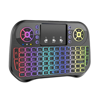 Mini clavier I10 I8 avec rétroéclairage 7 couleurs, souris aérienne sans fil 2.4G, clavier rechargeable, clavier souris aérienne I10 avec pavé tactile pour PC, manette de jeu