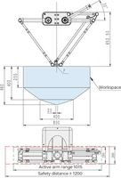 Machine d'emballage de bras de robot industriel Robot 2 axes programmable pour emballeur de caisses