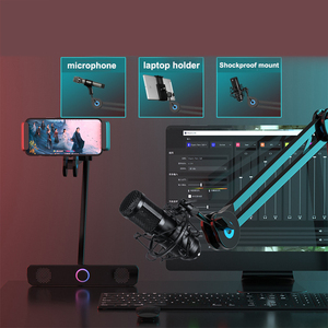 Support <span class=keywords><strong>de</strong></span> microphone professionnel CHARMOUNT pour studio, diffusion et enregistrement, <span class=keywords><strong>bras</strong></span> <span class=keywords><strong>de</strong></span> fixation pour microphone à condensateur - Product Image 5