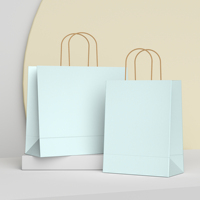 Individuell Bedruckte UV-Beschichtete Lebensmittel-Mitnahme- und Einkaufstasche Hellblaue Beschichtete Papiertüte mit Baumwollseilgriff