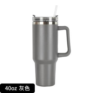 Taza de acero inoxidable aislada al vacío, a prueba de fugas, para automóvil, con pajita y asa, muy vendida y en stock. - Product Image 5