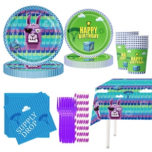 Décorations de fête d'anniversaire sur le thème de <span class=keywords><strong>Fortnite</strong></span> pour créer une ambiance festive, inspirées des meilleures ventes de jeux vidéo en papier sur le thème de la lama - Product Image 3