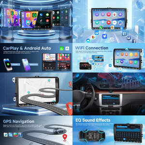 Podofo 4+128G 9" Autoradio Android avec Carplay sans fil, Android Auto, <span class=keywords><strong>GPS</strong></span>, WIFI pour <span class=keywords><strong>Volkswagen</strong></span>/VW/Passat/Golf/MK5/Jetta T5/Polo OEM - Product Image 2