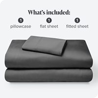 Cloudland Parure de Draps en Bambou 4 Pièces, Ensemble de Literie en Gros, 100% Bambou Bio, Drap-Housse Ajusté Charbon