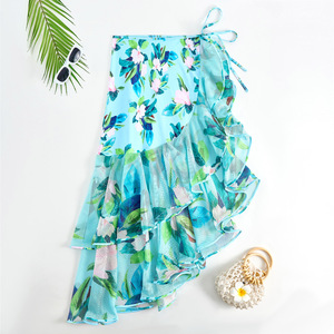 Maillot <span class=keywords><strong>de</strong></span> <span class=keywords><strong>bain</strong></span> une pièce <span class=keywords><strong>de</strong></span> luxe à manches longues avec imprimé floral et jupe, personnalisable, vente en gros, OEM, ODM, pour femme, tenue <span class=keywords><strong>de</strong></span> plage - Product Image 4