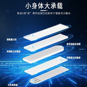 Hebillas Mágicas para Marcos de Fotos, Autoadhesivas, Rectangulares, para Montar en la Pared, Capacidad de Carga de 9 kg, Ganchos de Almacenamiento para Detrás de Puertas y en Paredes - Product Image 5