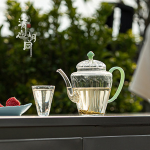Théière en verre transparent avec couvercle, résistante à la chaleur, service à thé domestique pour la préparation du thé vert, printemps 2024 - Product Image 2