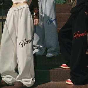 Hot Supplier Vintage Y2K Wide Leg Sweatpants TKAN837 Unisex Cotton Fleece Oversized <b>Joggers</b> Casual <b>Loose</b> Baggy Trousers for <b>Men</b> - Product Image 3