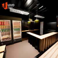 Magasin de conteneurs en acier préfabriqués de luxe, café-bar-restaurant mobile, maison modulaire, design personnalisé, boutique extérieure