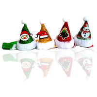Nouveauté : Chapeaux de Noël classiques pour animaux de compagnie en quatre couleurs, chapeaux de Père Noël pour chiens et chats avec cordon élastique, en stock, vente en gros