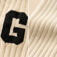 Chaussettes personnalisées avec lettres, tricot jacquard, coton côtelé, chaussettes de sport athlétiques, chaussettes douces personnalisées avec monogramme pour hommes et femmes